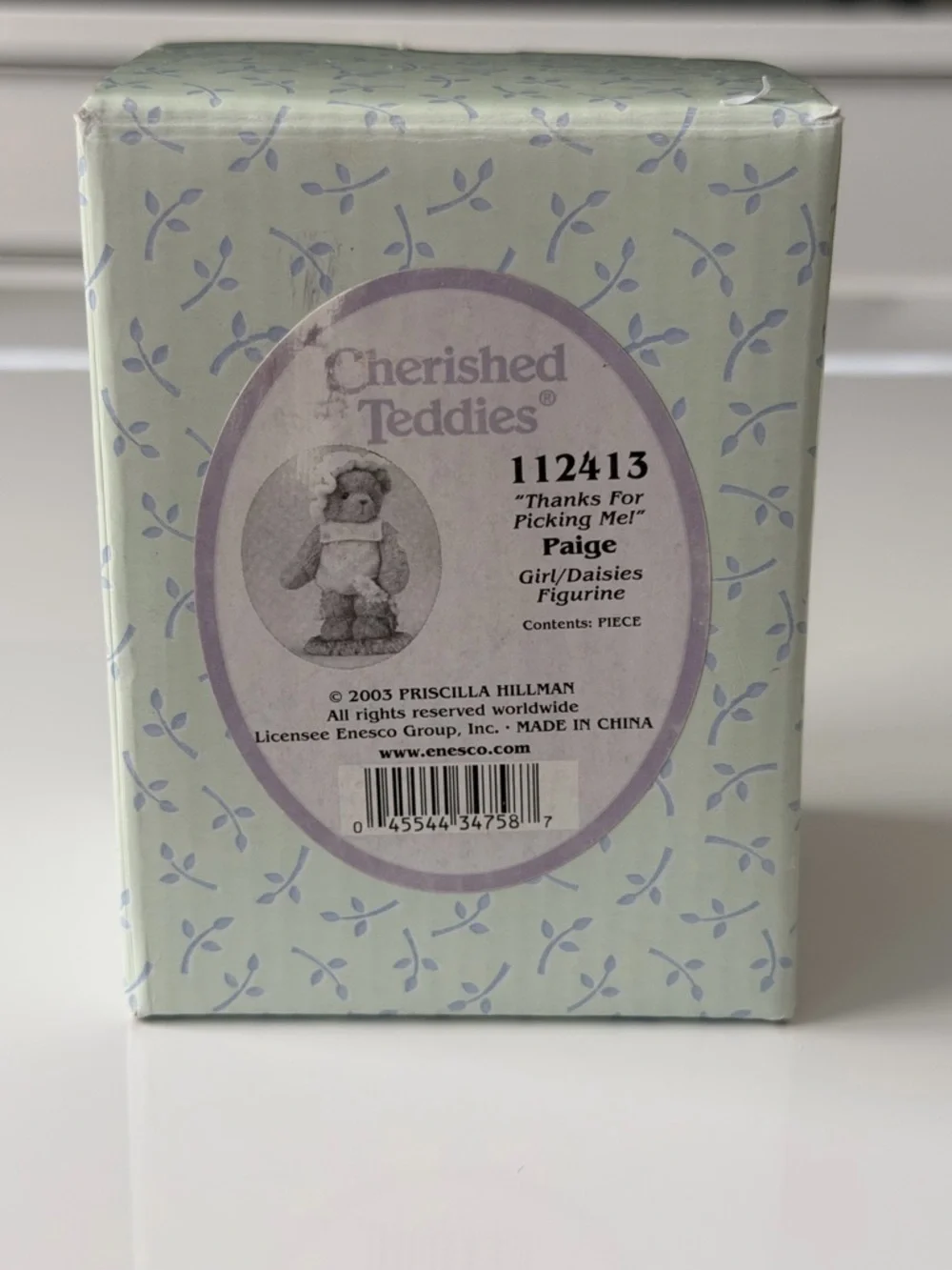 🧸 Cherished Teddies Enesco Bear Figurine - “Thanks For Picking My Daisy”